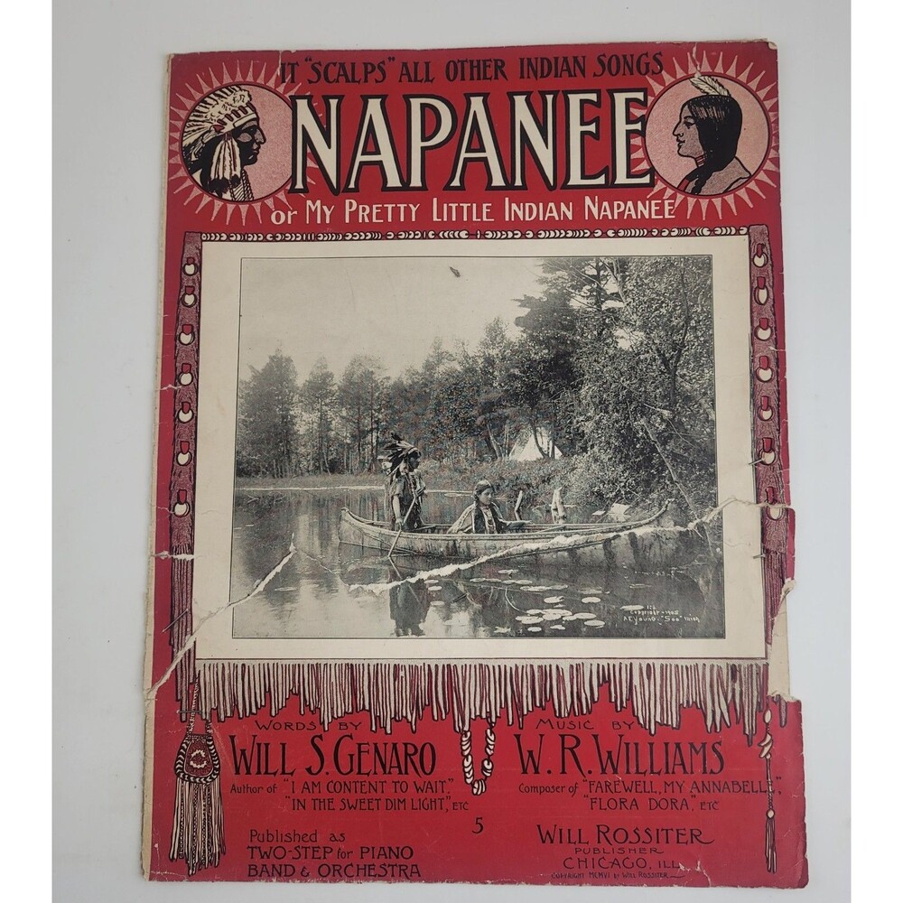Napanee Antique 1906 W R Williams Sheet Music Photo Cover Sheet Music #SM3